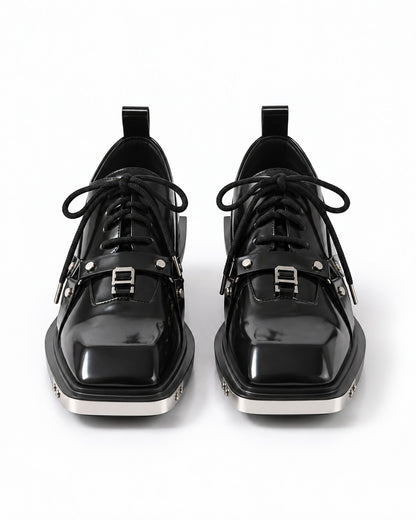 Harness Strap Cantilever Heel Derby Shoes