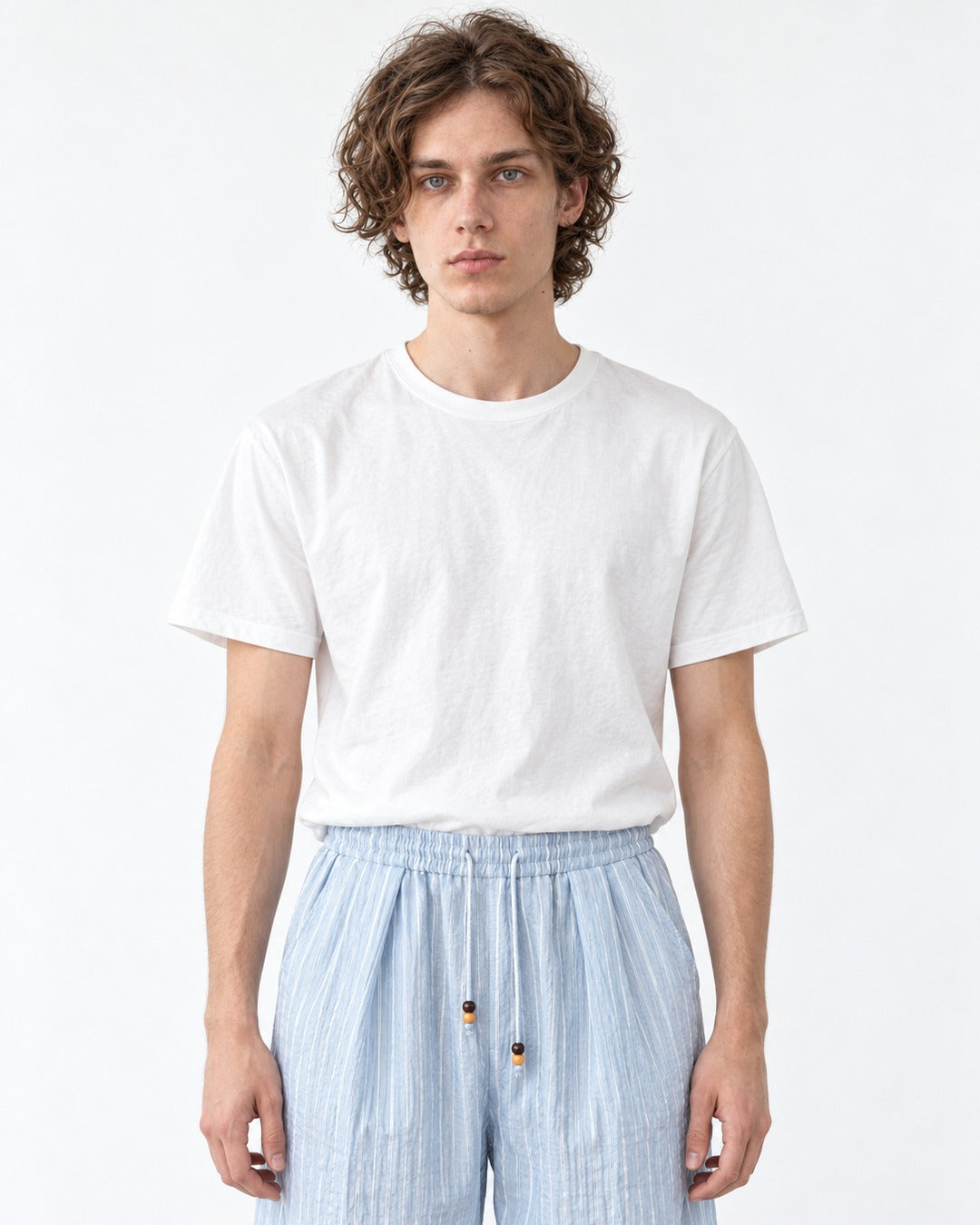 Striped Drawstring Wide Pants