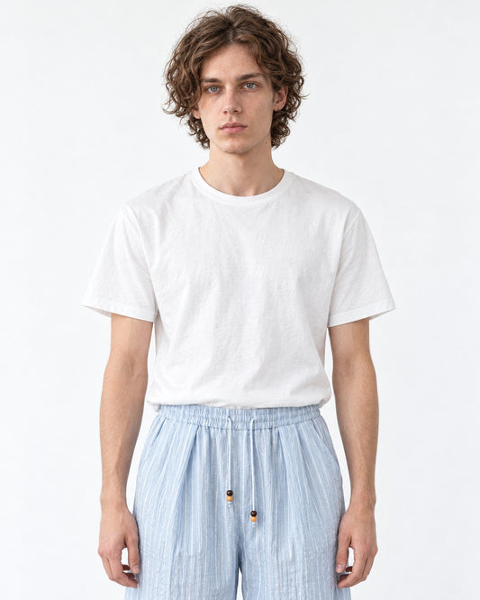 Striped Drawstring Wide Pants
