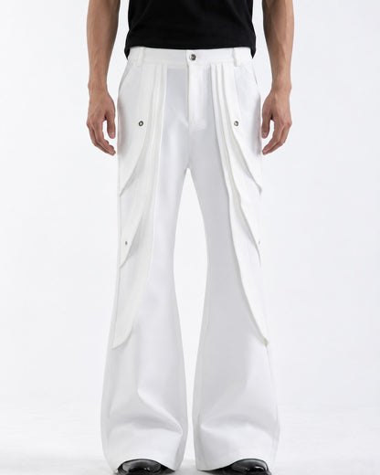 Layered Drape Panel Flared Pants