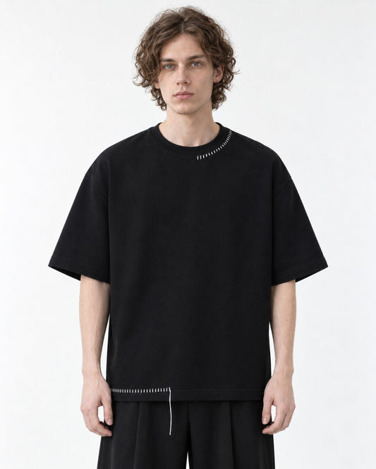 Hand-Stitched Collar and Hem Tee