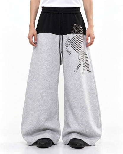 Studded Horse Wide Leg Sweatpants
