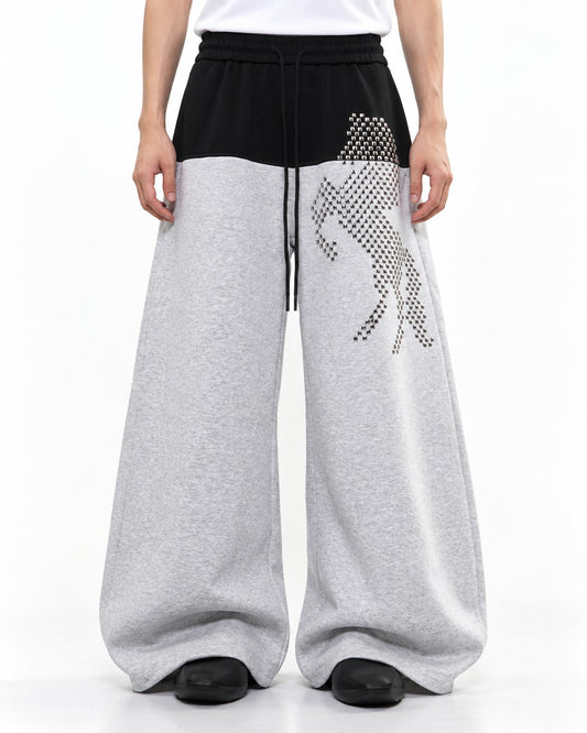 Studded Horse Wide Leg Sweatpants