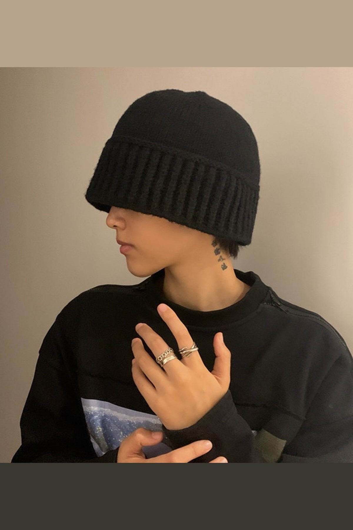 Chunky Knit Cuffed Beanie