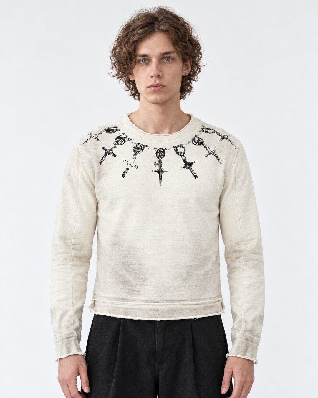 Dagger Cross Print Sweatshirt