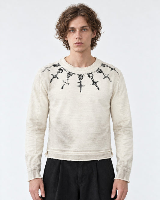 Dagger Cross Print Sweatshirt