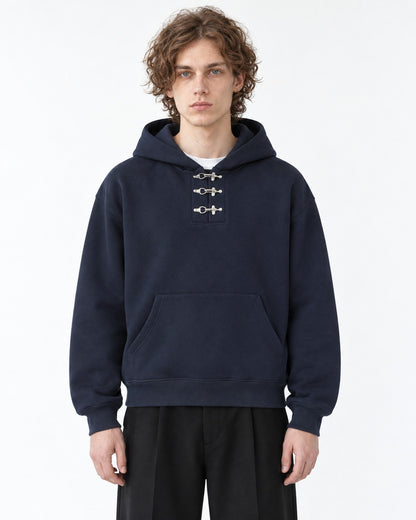 Triple Clasp Neck Hoodie