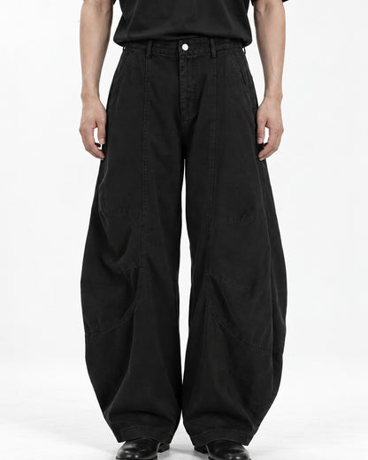 Barrel-Leg Panel Cargo Pants