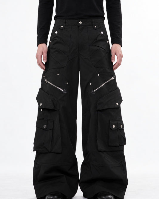 Zip Pocket Wide Cargo Pants