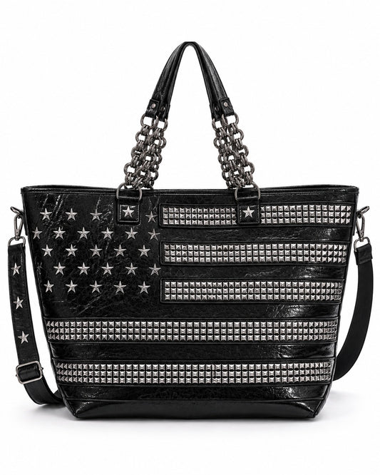Star Stud Chain Tote Bag