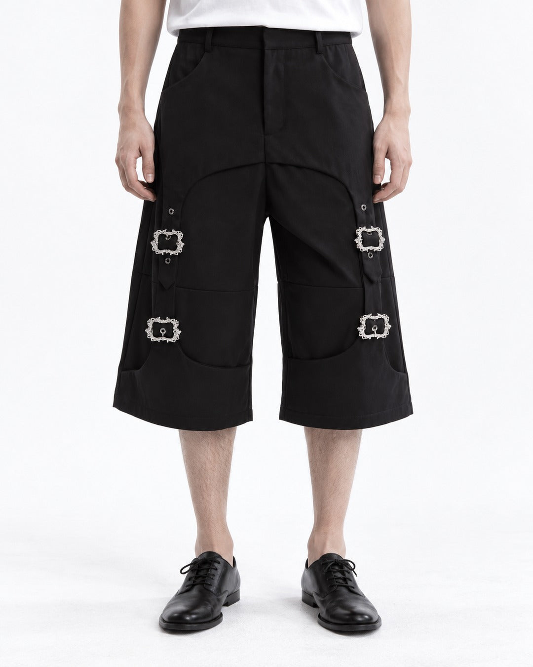 Buckle Strap Cropped Pants