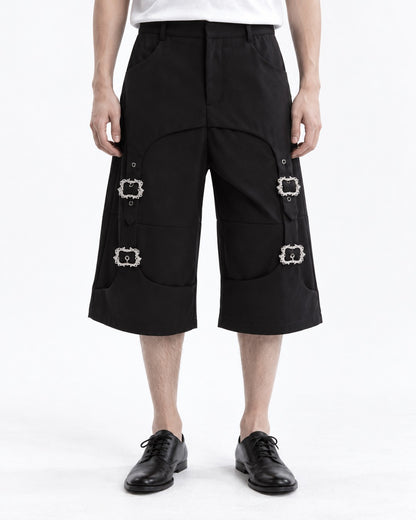 Buckle Strap Cropped Pants