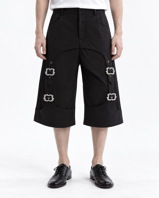 Buckle Strap Cropped Pants