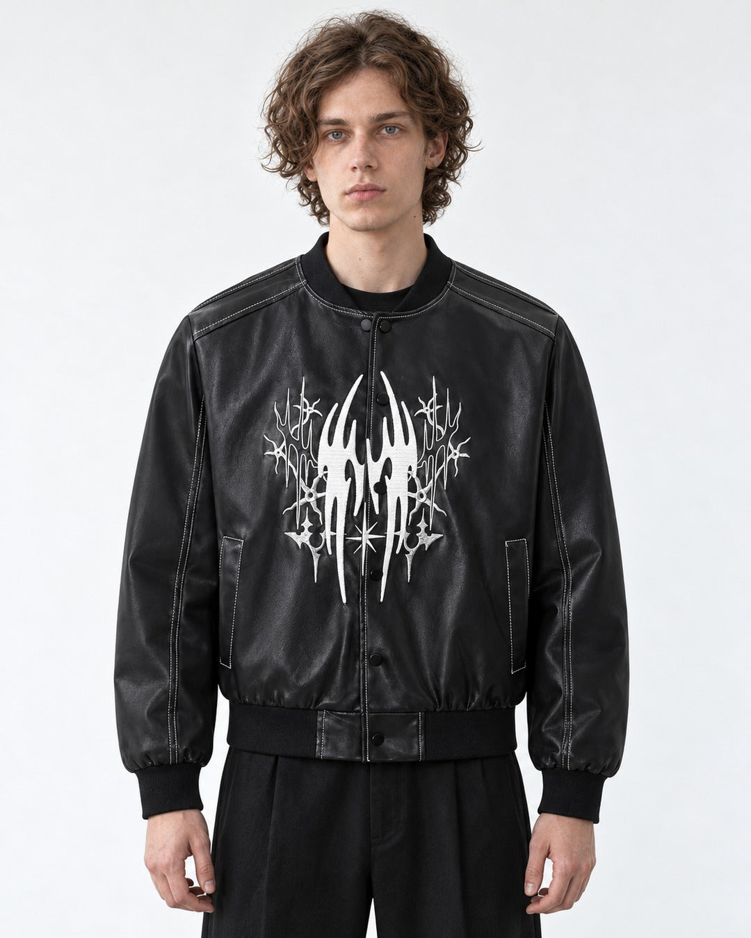 Tribal Embroidery Baseball Jacket