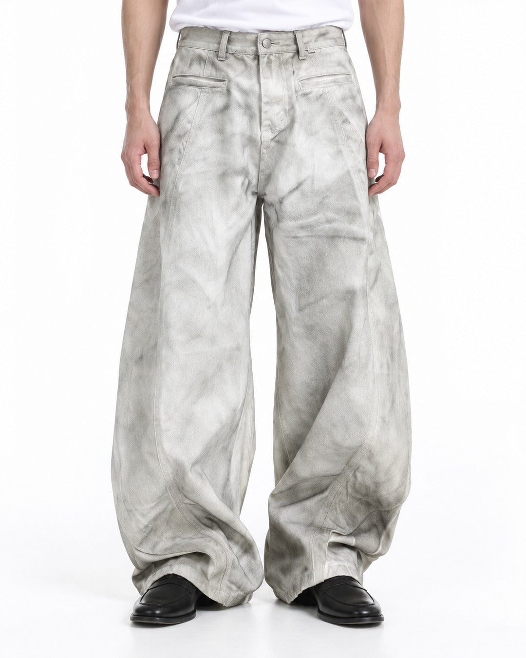 Mud Wash Twisted Seam Wide Jeans