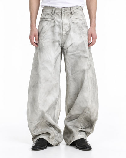 Mud Wash Twisted Seam Wide Jeans