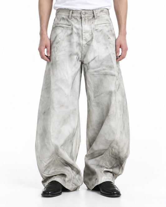 Mud Wash Twisted Seam Wide Jeans