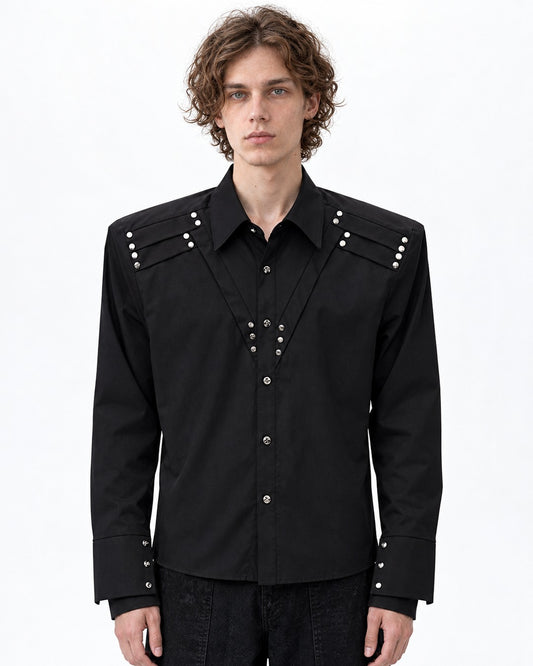 Structured Shoulder Rivet Shirt