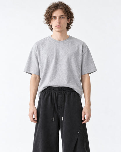 Riveted Diagonal-Seam Wide-Leg Pants