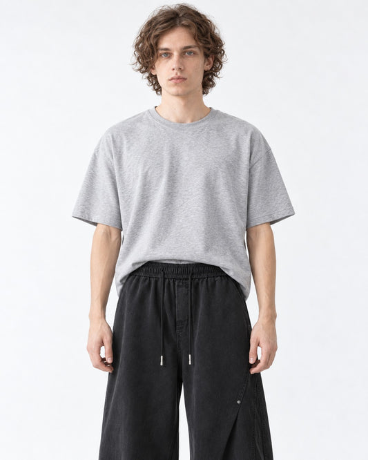 Riveted Diagonal-Seam Wide-Leg Pants