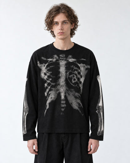 X-Ray Skeleton Print Long Sleeve Tee
