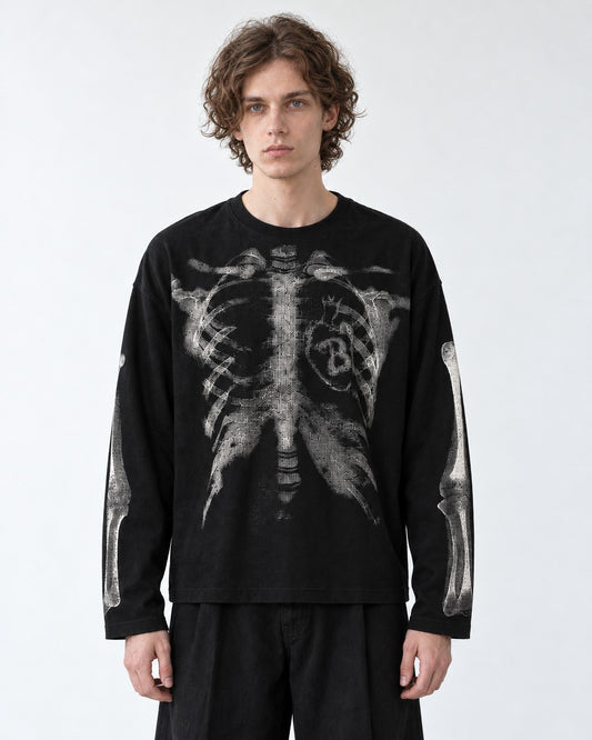 X-Ray Skeleton Print Long Sleeve Tee
