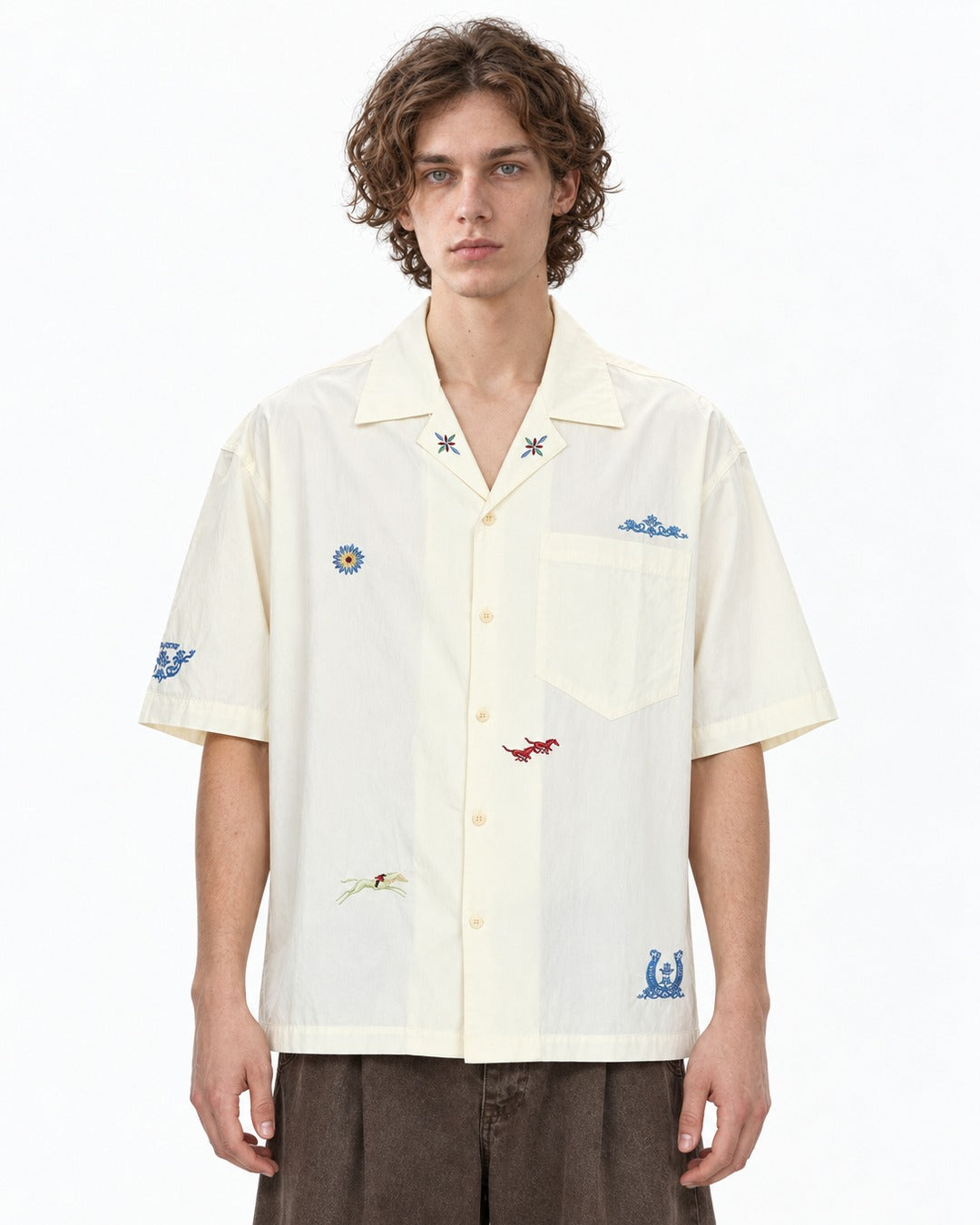 Camp Collar Embroidered Shirt
