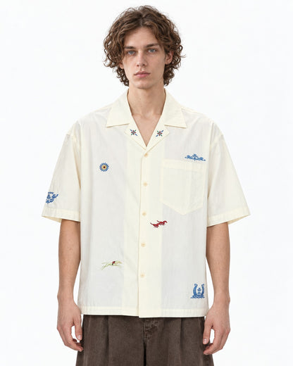 Camp Collar Embroidered Shirt