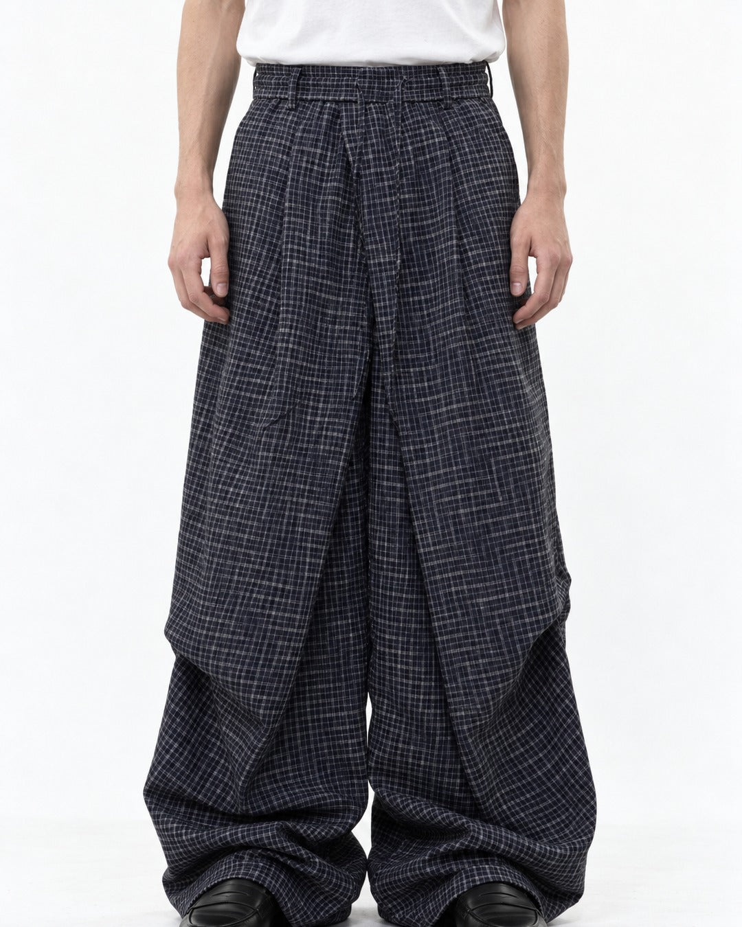 Plaid Wide-Leg Pants