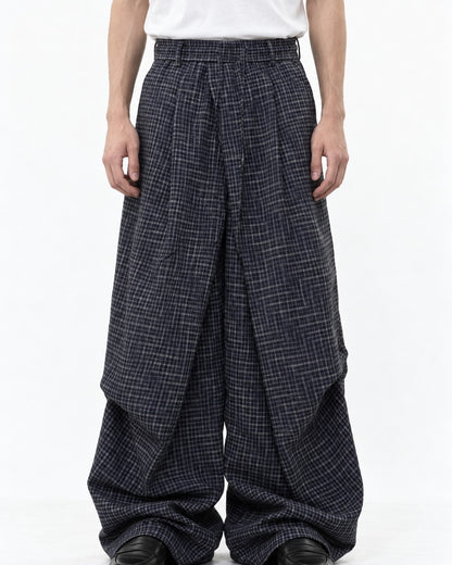 Plaid Wide-Leg Pants