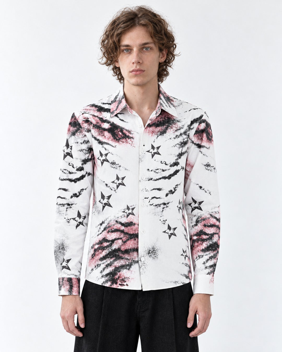 Zebra Star Print Long-Sleeve Shirt