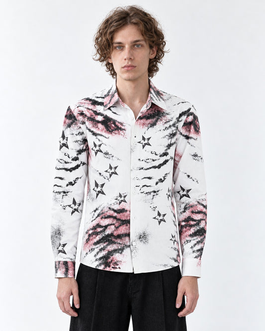 Zebra Star Print Long-Sleeve Shirt