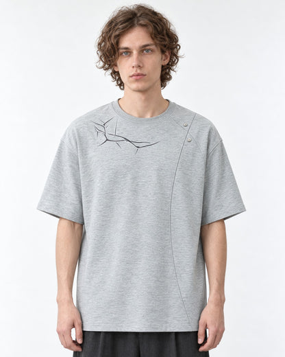 Tee with Barbed-Wire Embroidery