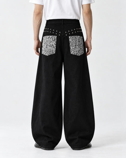 Leopard Patchwork Scimitar Jeans