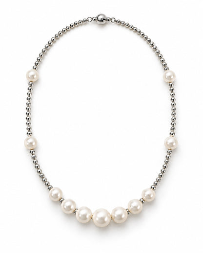 Shell Pearl Ball-Chain Necklace