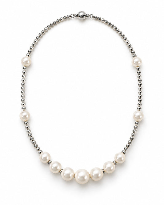 Shell Pearl Ball-Chain Necklace