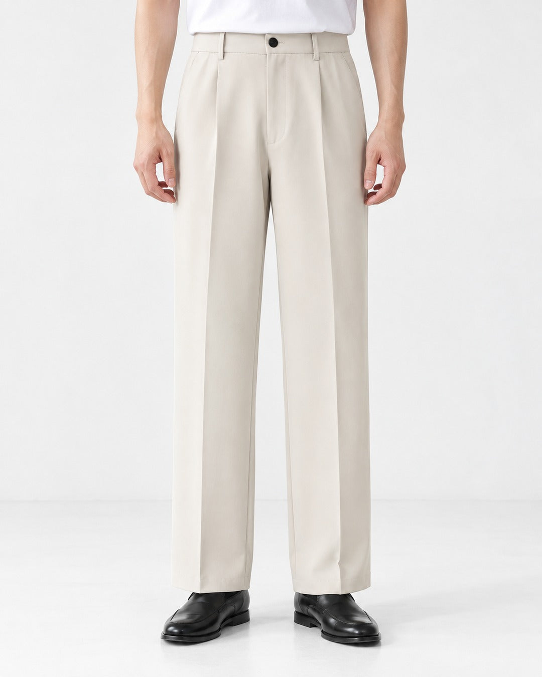 Pleated Wide-Leg Dress Pants