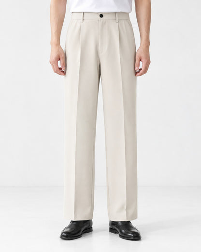 Pleated Wide-Leg Dress Pants