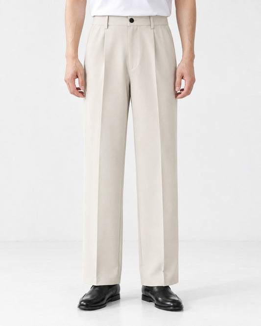 Pleated Wide-Leg Dress Pants