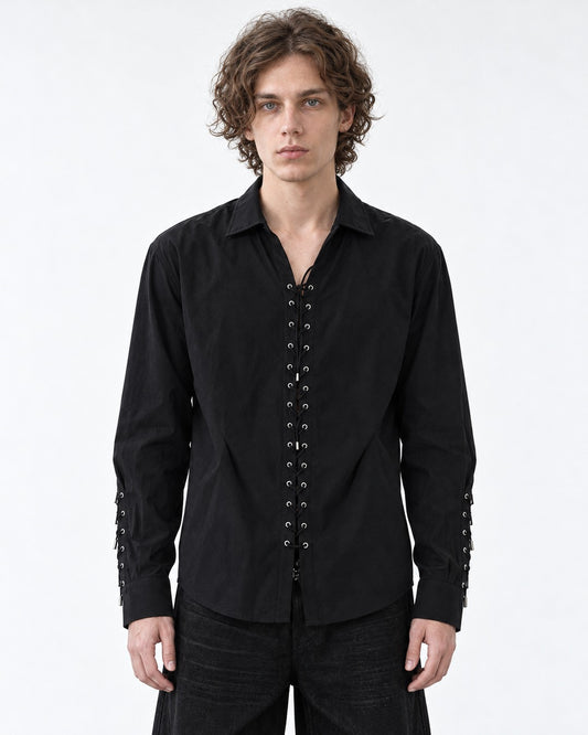 Eyelet Lace-Up Shirt