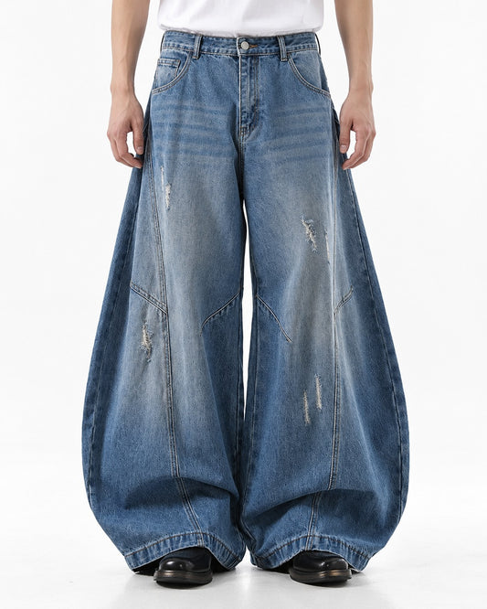 Faded Balloon Wide-Leg Jeans