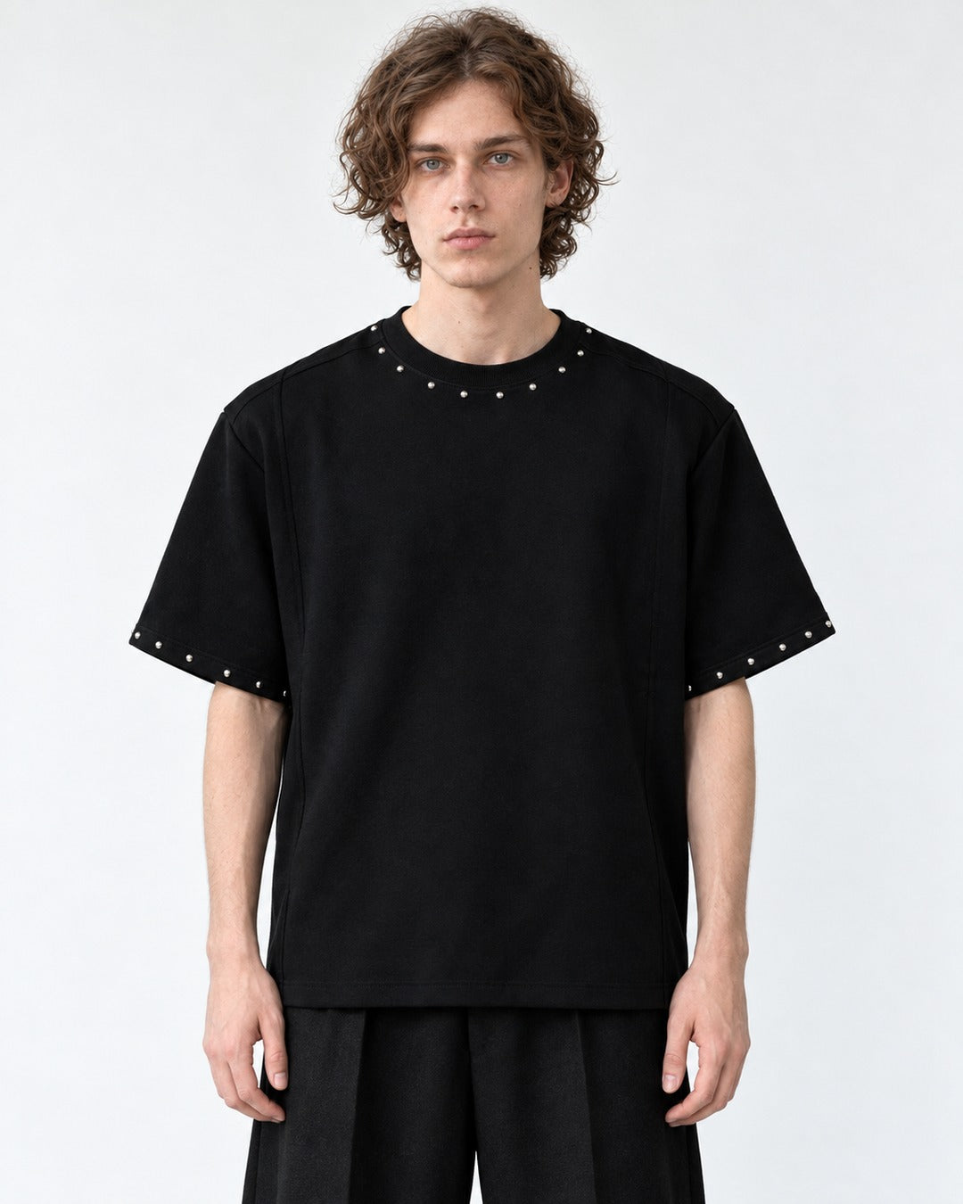 Metal Bead Trim T-Shirt