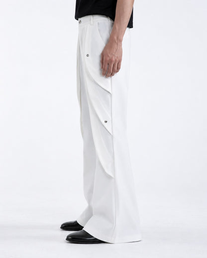 Layered Drape Panel Flared Pants