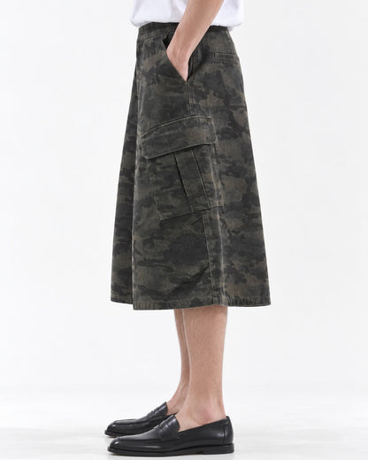 Camouflage Cargo Wide Shorts