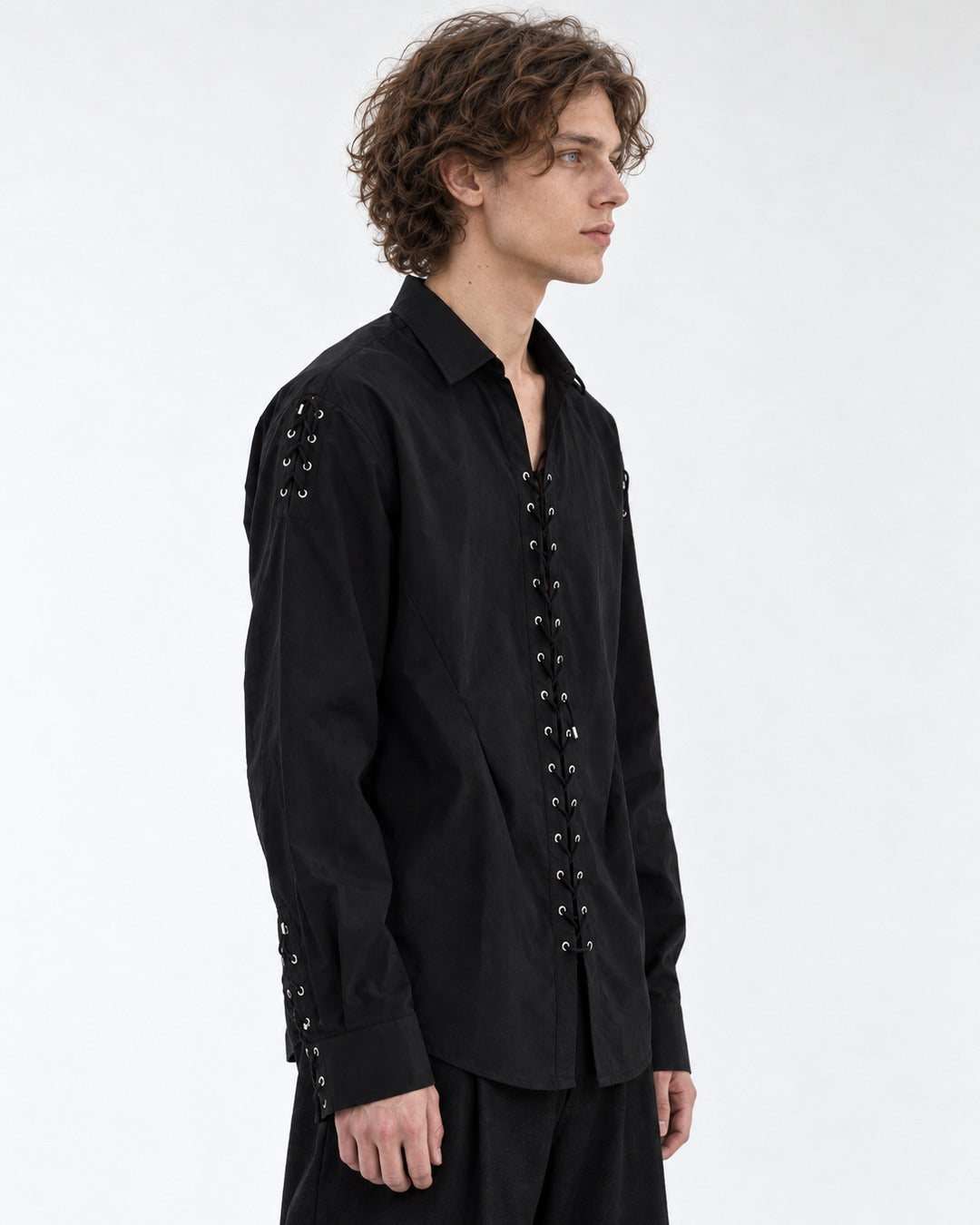 Eyelet Lace-Up Shirt