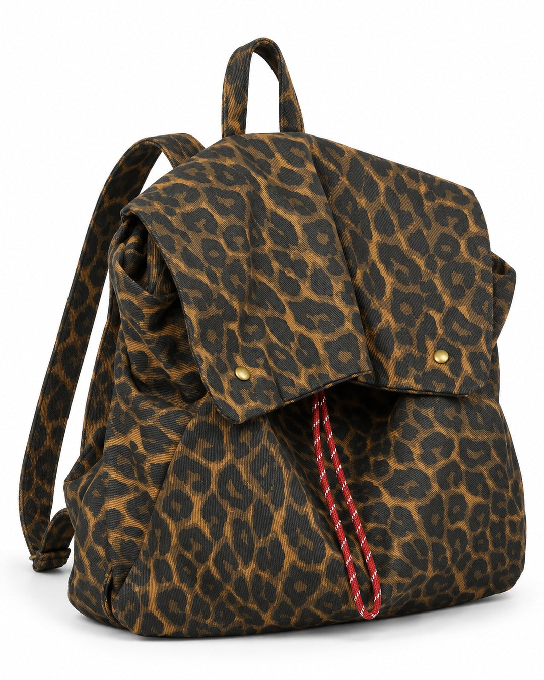 Leopard Print Flap Backpack