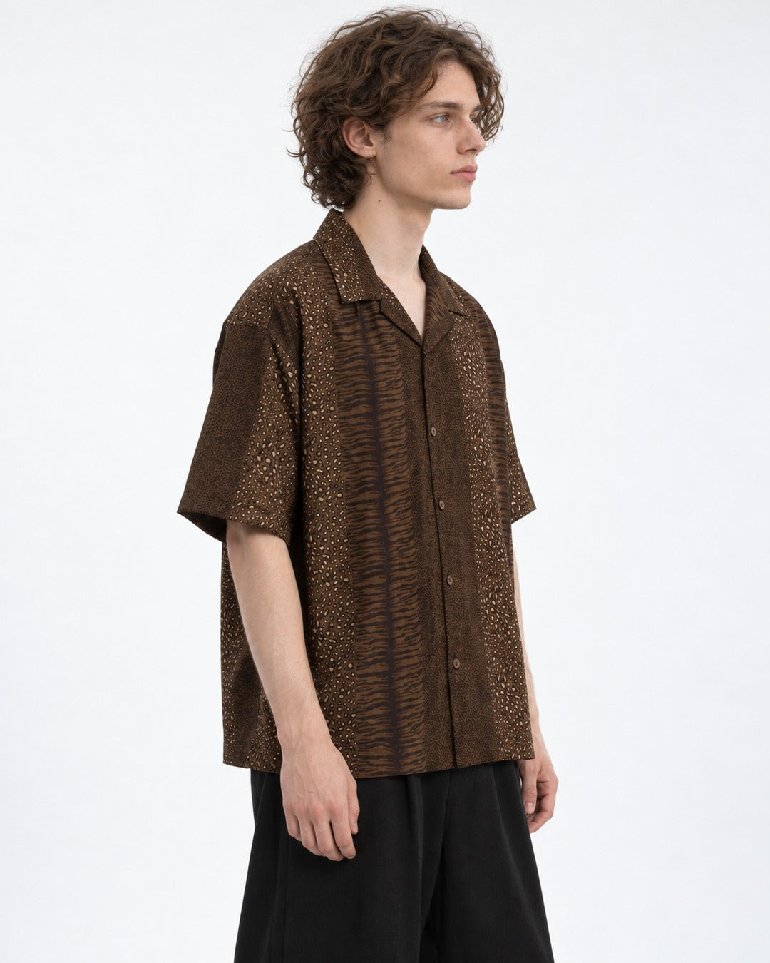 Leopard Cuban Collar Shirt