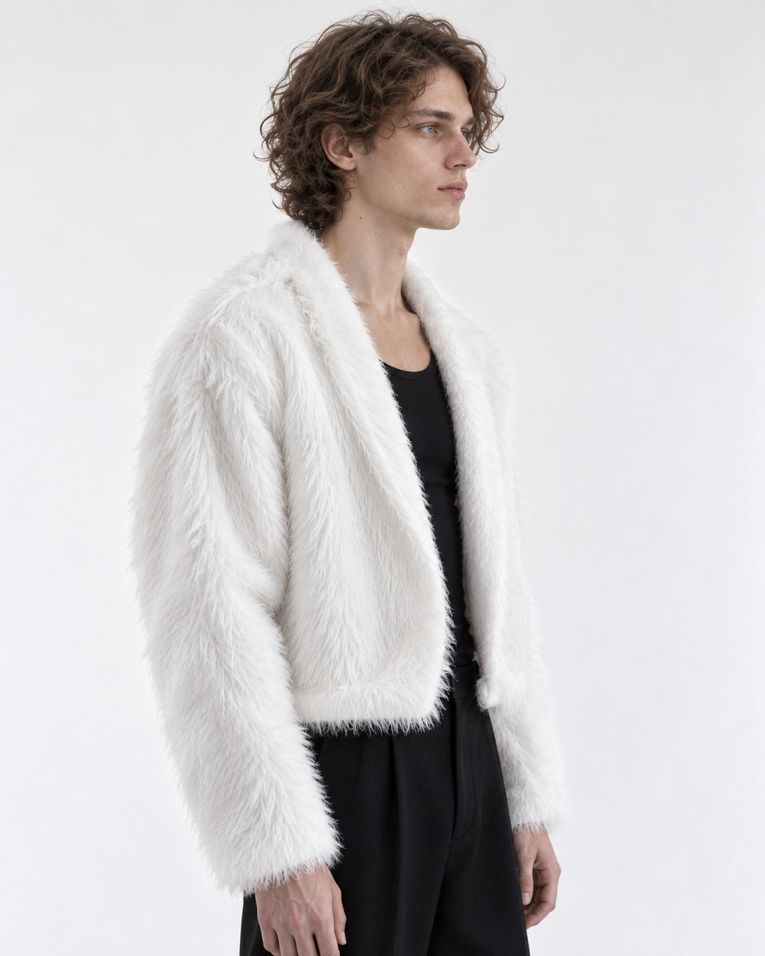 Fuzzy-Knit Draped Cardigan