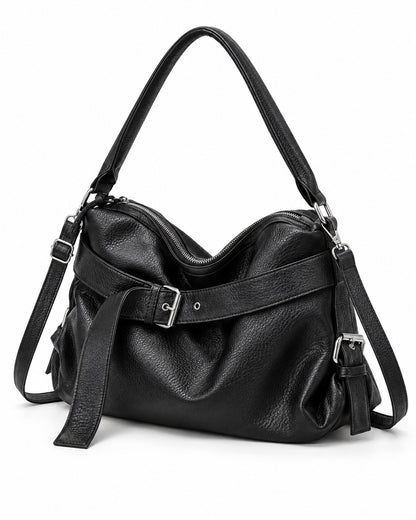 Strap-Wrapped Slouchy Hobo Bag