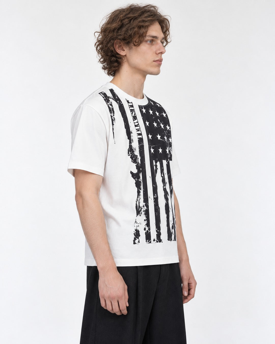 Flag Print Cotton T-Shirt